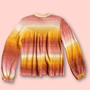 Cozy Lauren Conrad Ombre Knit Sweater Pink Yellow Cream Women’s XL